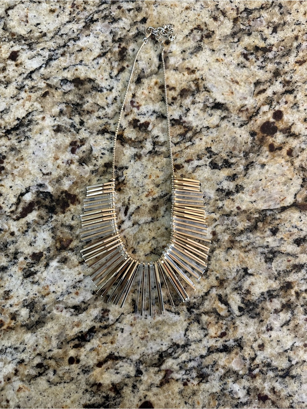 Vintage Style Two-Tone Gold & Silver Starburst Statement Necklace
